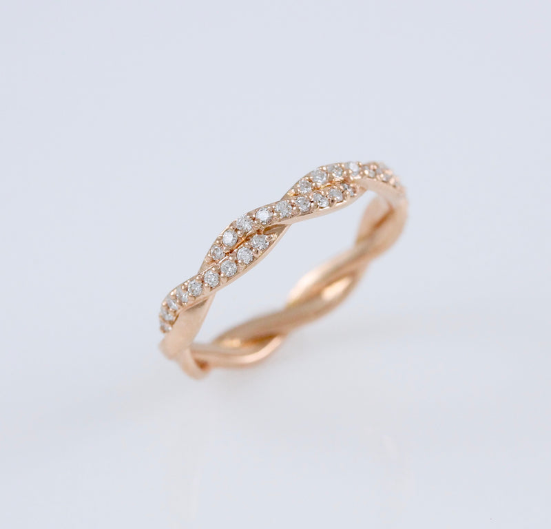 14k Pink Gold Diamond Ring - #58104