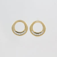 14k Yellow Gold Diamond Earrings - #60921
