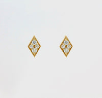 14k Yellow Gold Diamond Earring - #61709