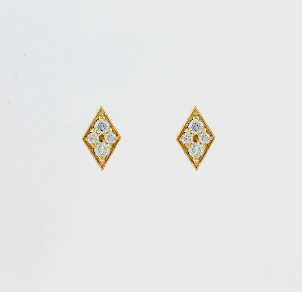 14k Yellow Gold Diamond Earring - #61709