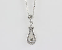 14k White Gold Diamond Necklace - #57341