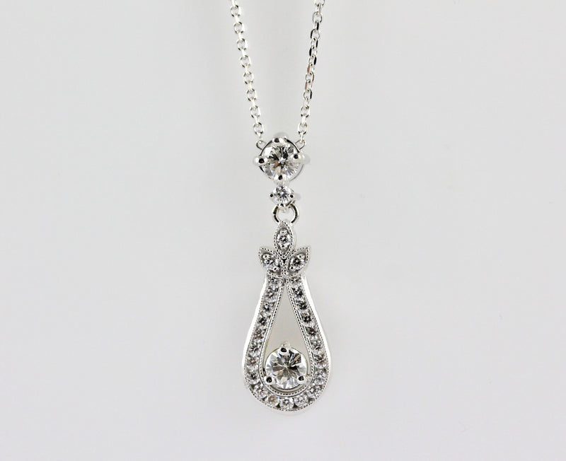 14k White Gold Diamond Necklace - #57341