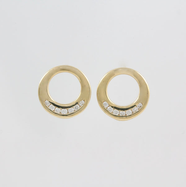 14k Yellow Gold Diamond Earrings - #60921